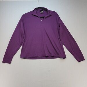 Patagonia Capilene Pullover Women L Purple 1/4 Zip Base Layer Long Sleeve